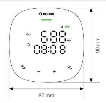 Sense GO - CO2 - Temperatuur en relatieve vochtigheid monitor